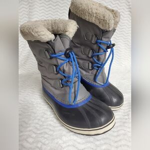 SOREL Pac Nylon Waterproof Snow Boots Gray NY1879-023 Womens Sz 6